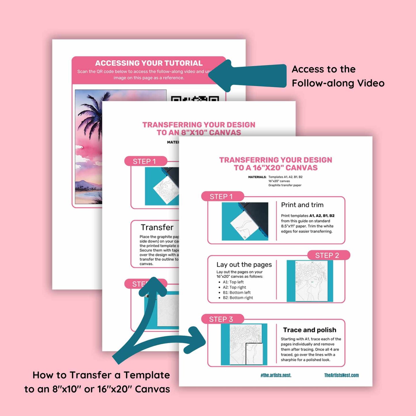 Instructions of how to do a pre drawn canvas step by step