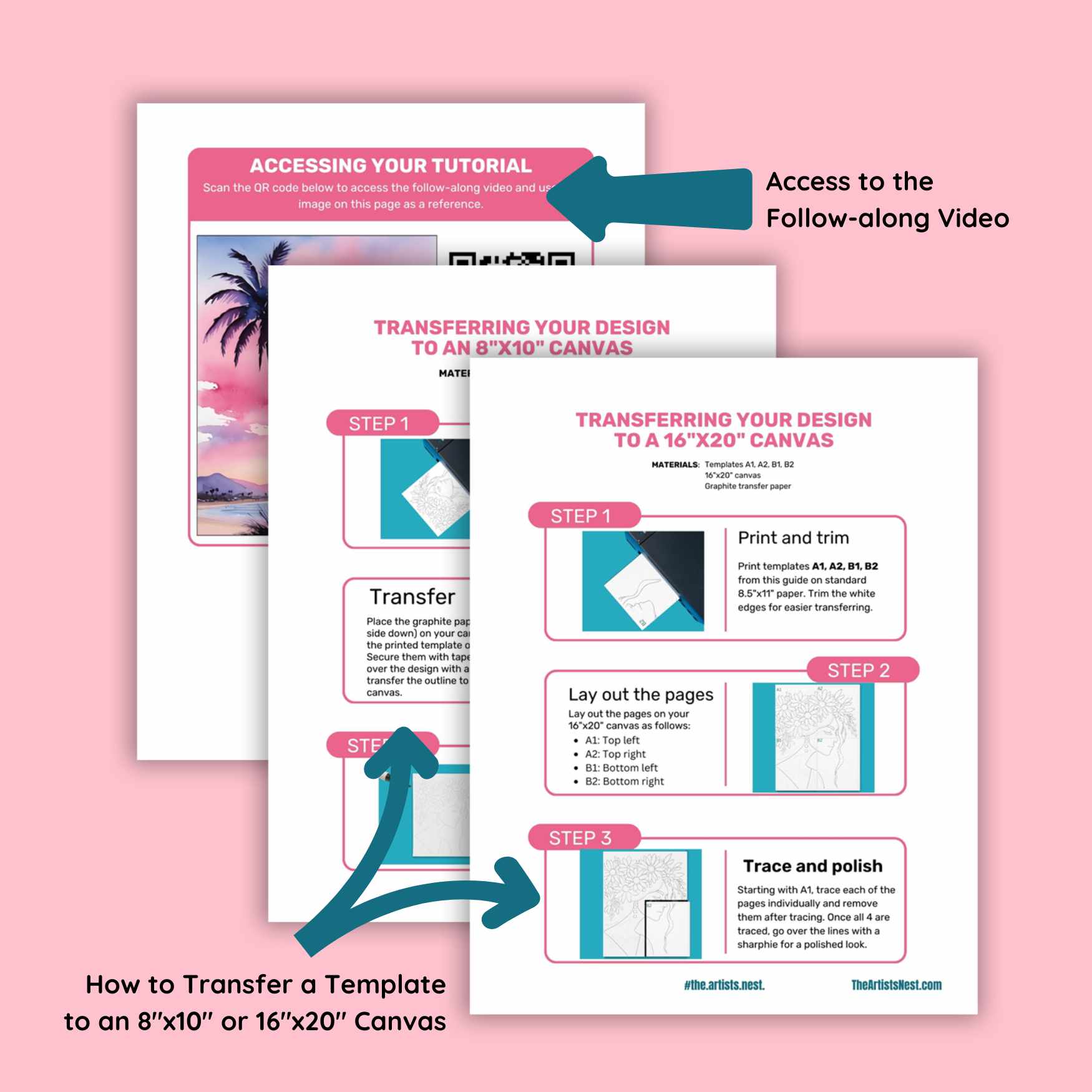 Instructions of how to do a pre drawn canvas step by step