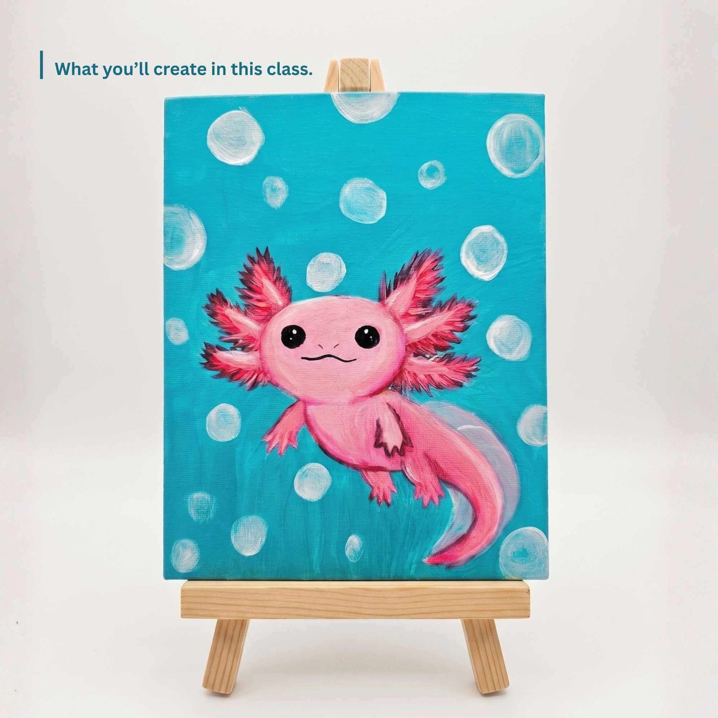 Bubbly Axolotl: Paint Class in a Box
