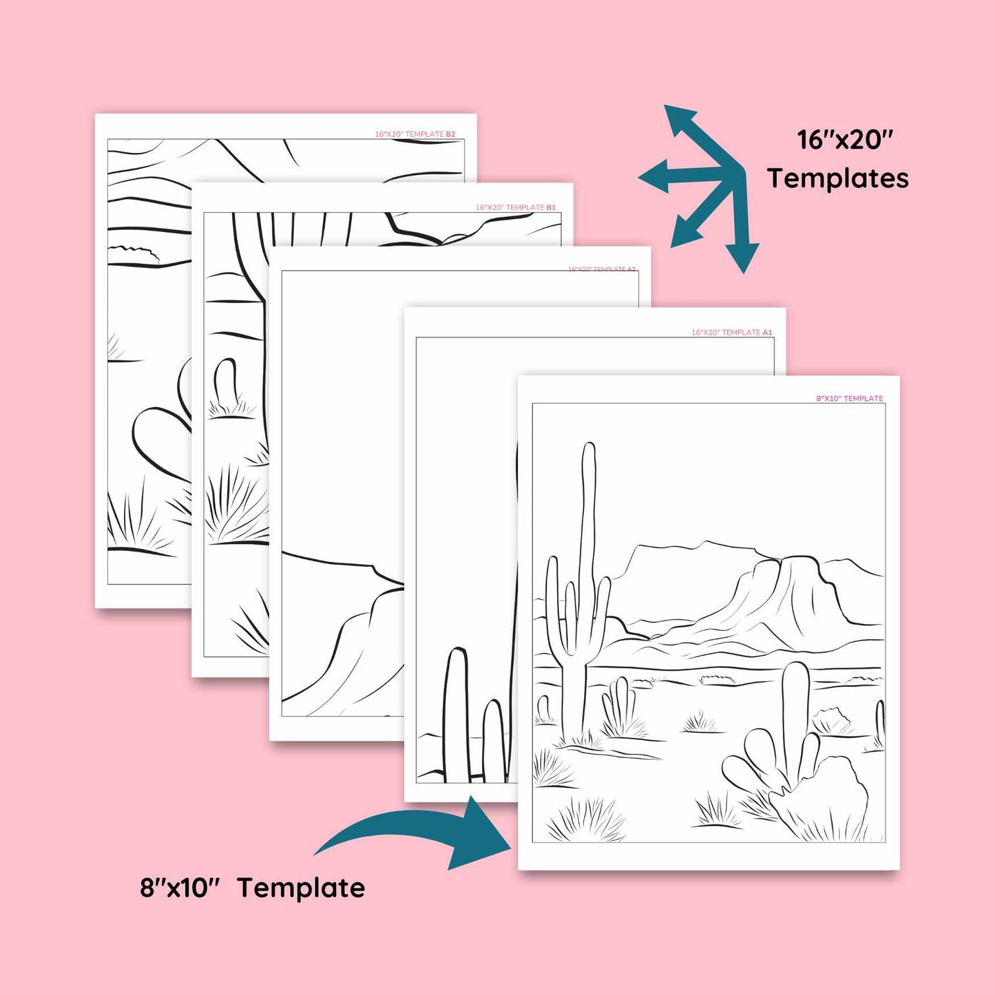 templates of for a DIY pre drawn canvas for easy acrylic painting