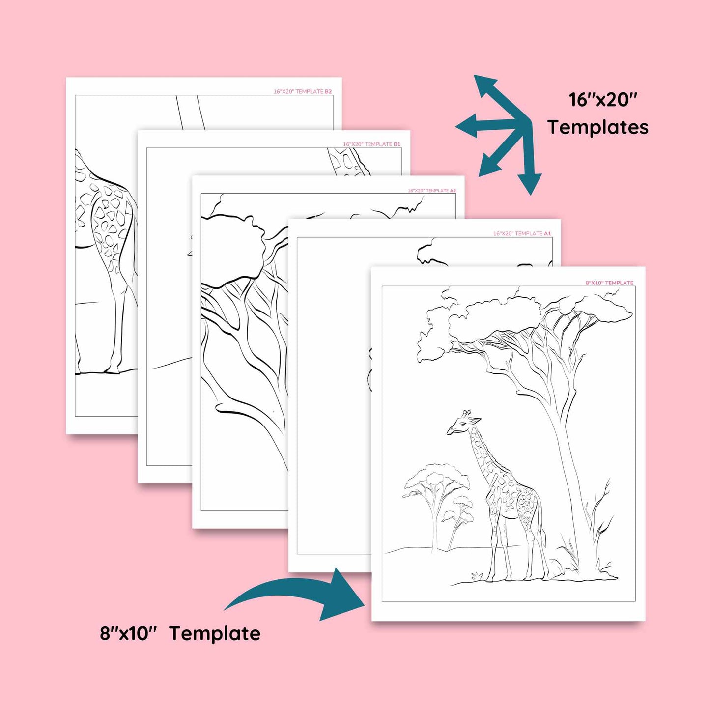 templates of for a DIY pre drawn canvas for easy acrylic painting