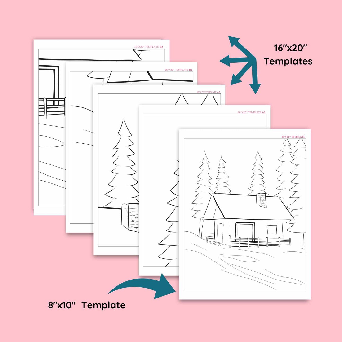 Nestled in Snow- Acrylic Painting Tutorial With Printable Templates to create your own Pre-drawn Canvas