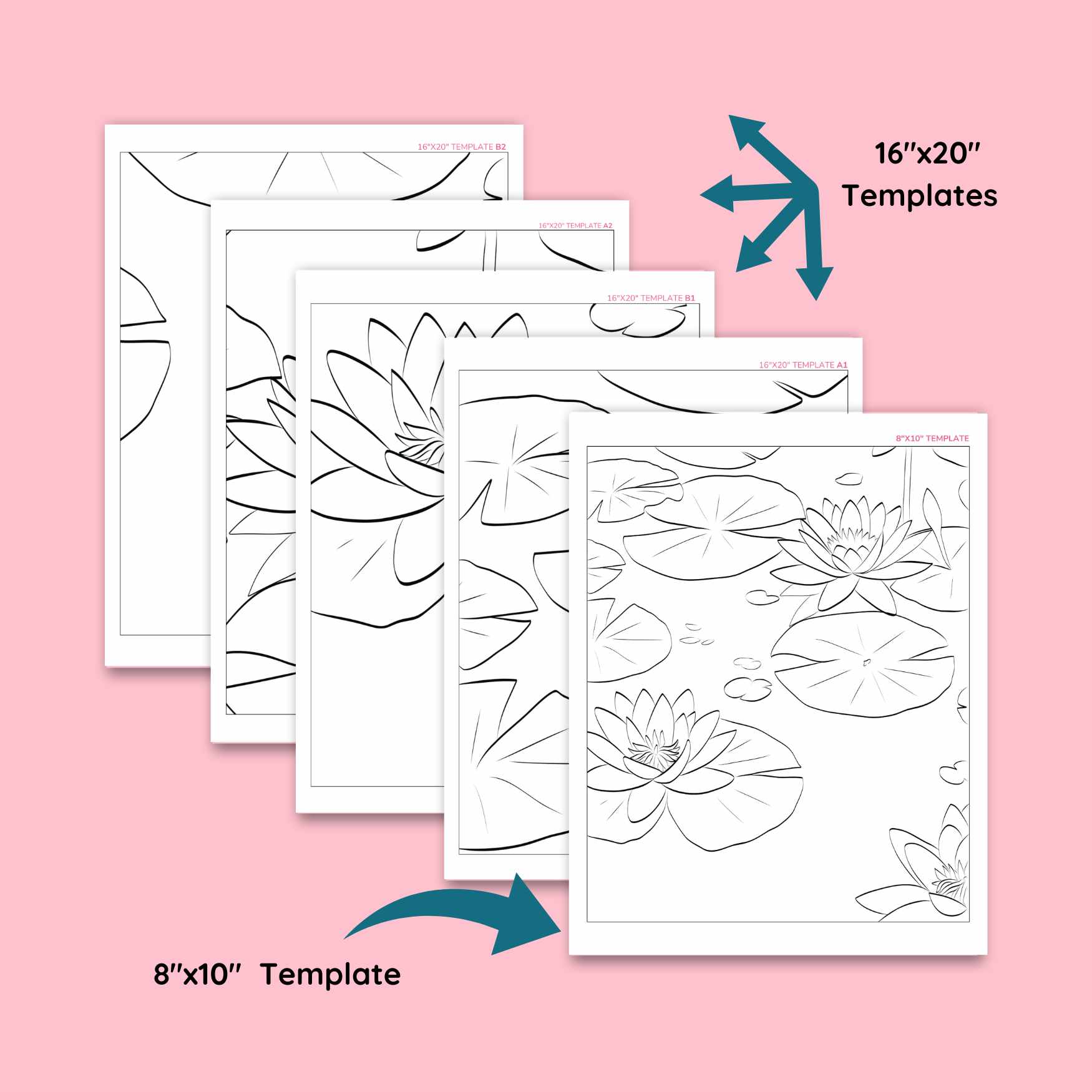 templates of for a DIY pre drawn canvas for easy acrylic painting