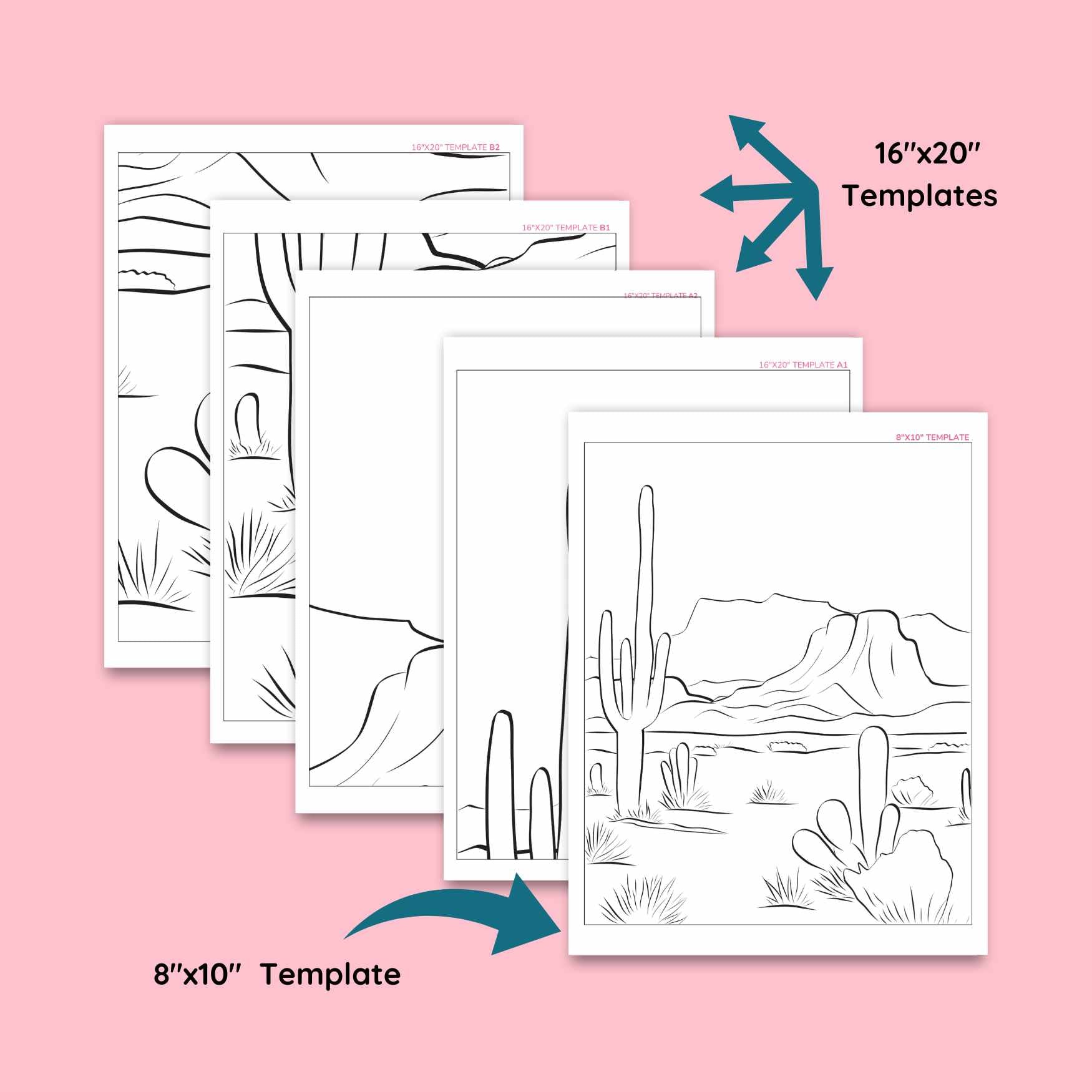 templates of for a DIY pre drawn canvas for easy acrylic painting
