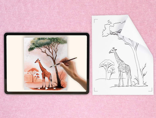 templates of for a DIY pre drawn canvas for easy acrylic painting landscape