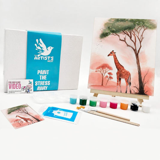 Grace of the Savanna- Pre-drawn Canvas Acrylic Painting Kit with Follow-along Video
